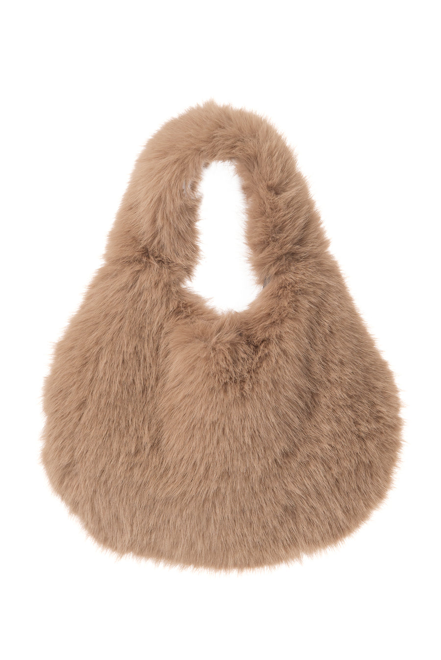 Lucette Mocha Faux Fur Slouch Bag
