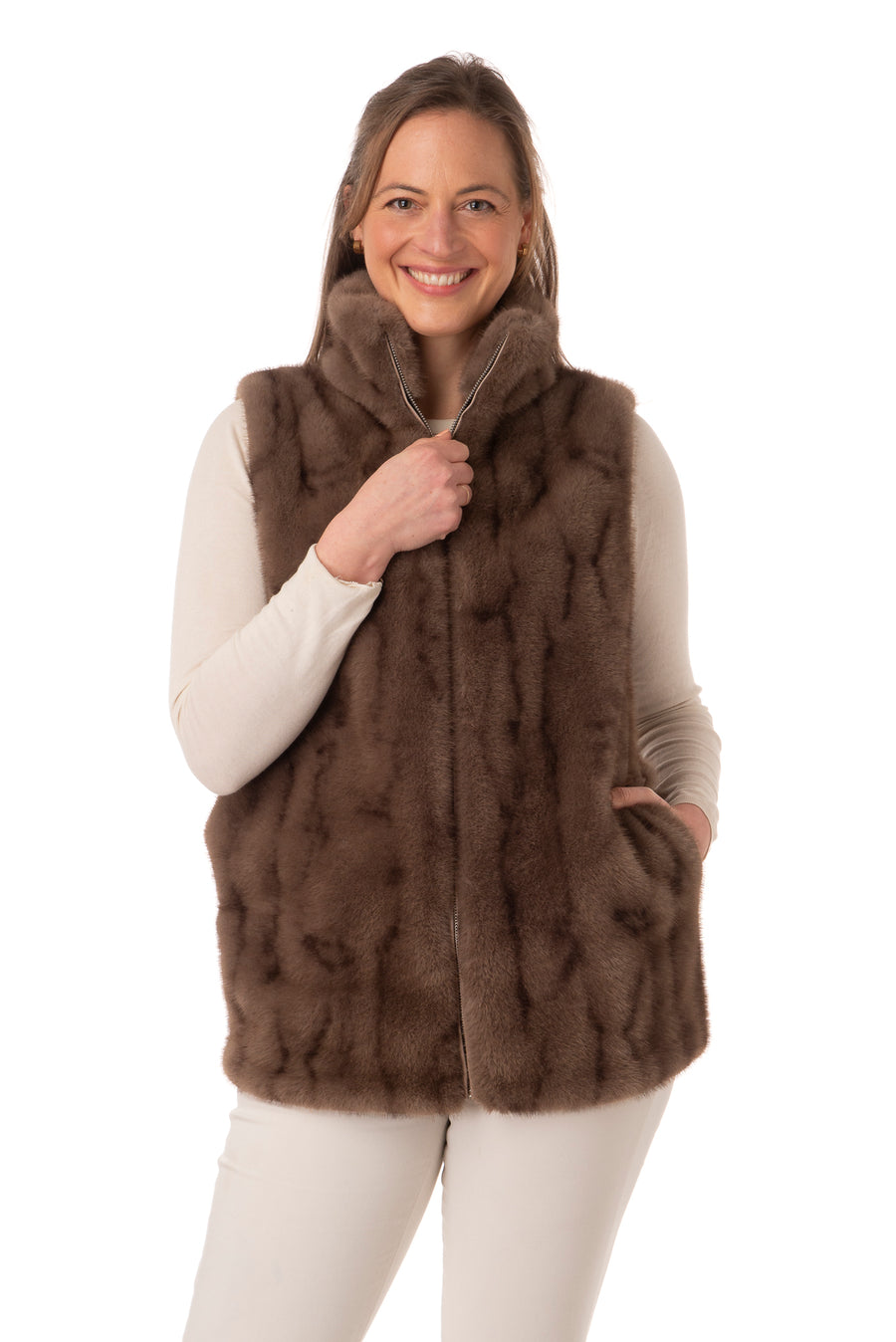 Cienna Classic Chocolate Faux Fur Gilet