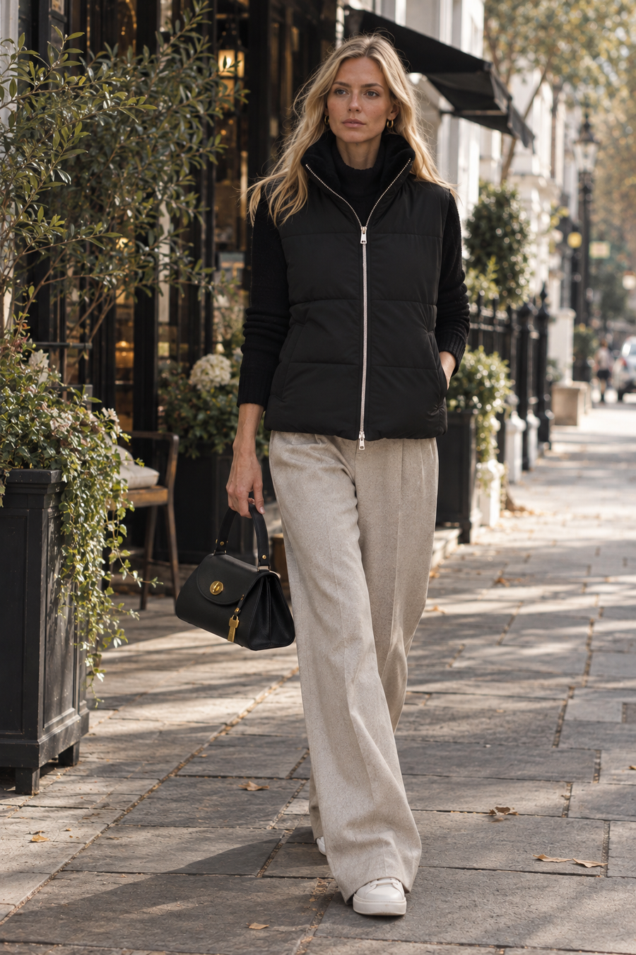 Cassidy Black Quilted & Faux Fur Reversible Gilet
