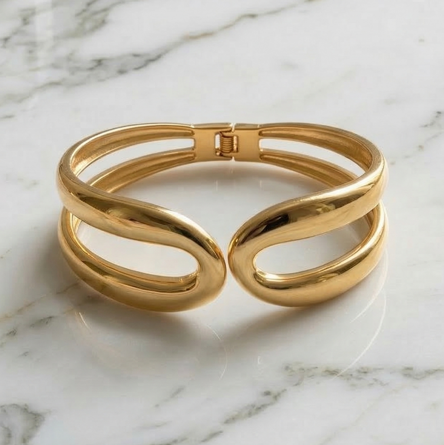 Gold Snap Close Bracelet