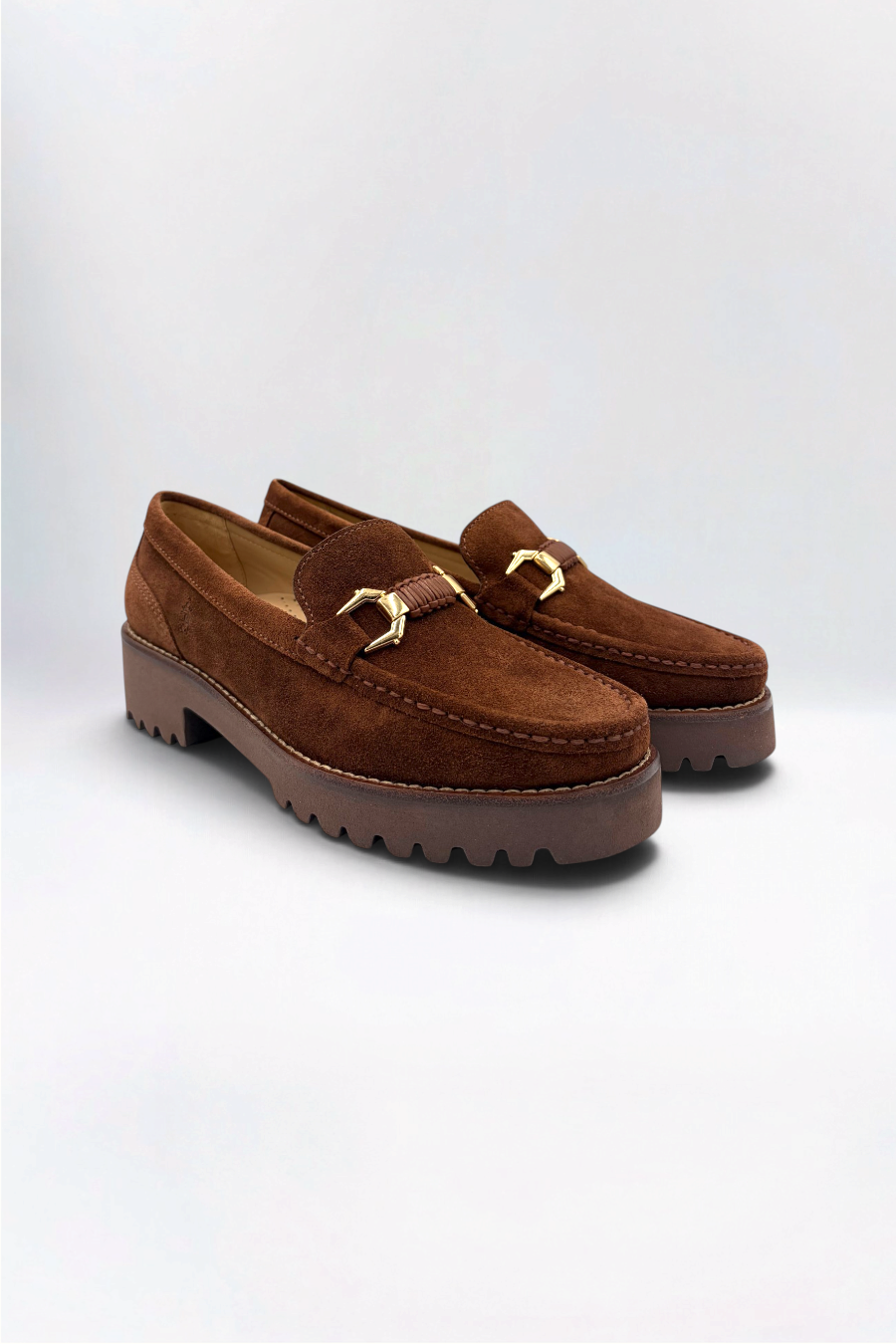 Elodie Classic Chocolate Super Chunky Suede Snaffle Loafer