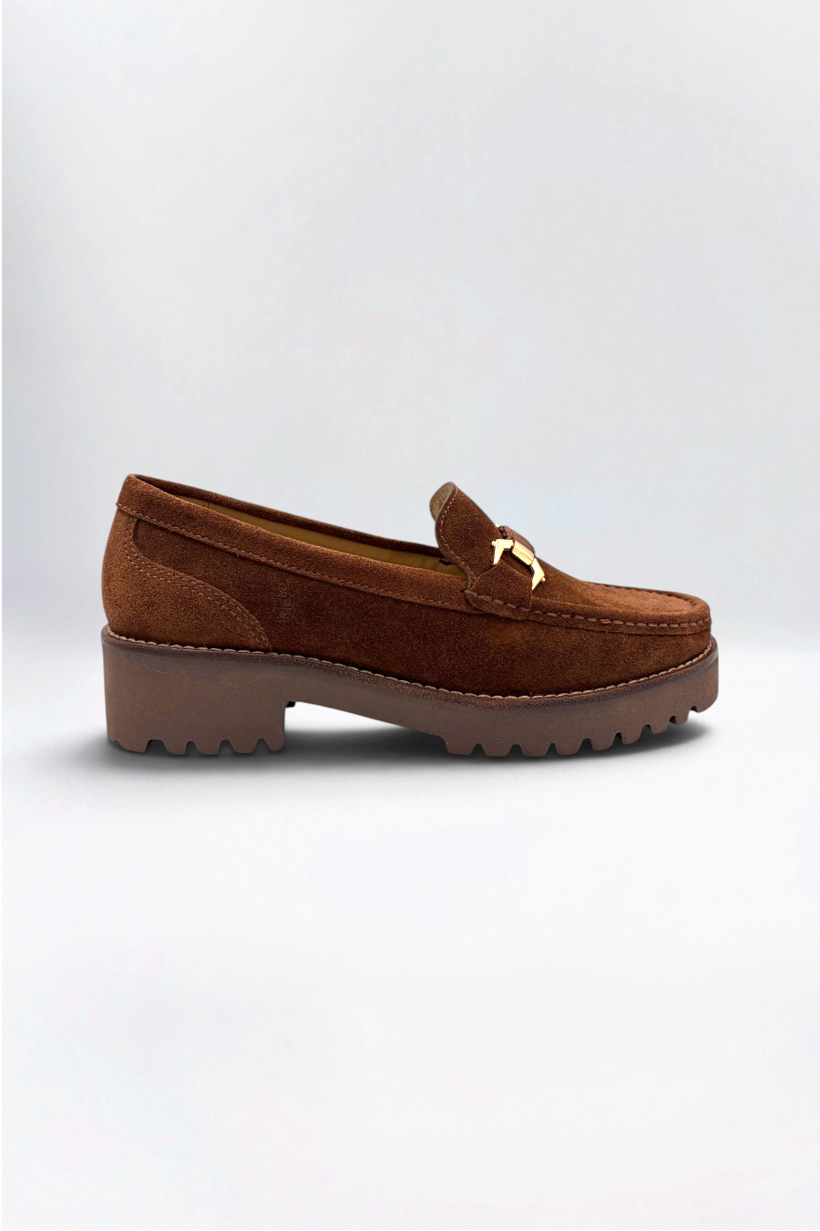 Elkie Classic Chocolate Super Chunky Suede Snaffle Loafer