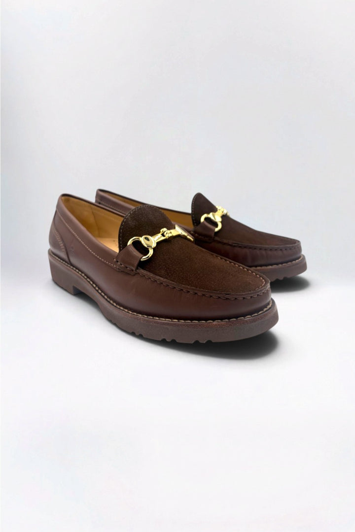Ella Classic Chocolate Leather & Suede Snaffle Loafer