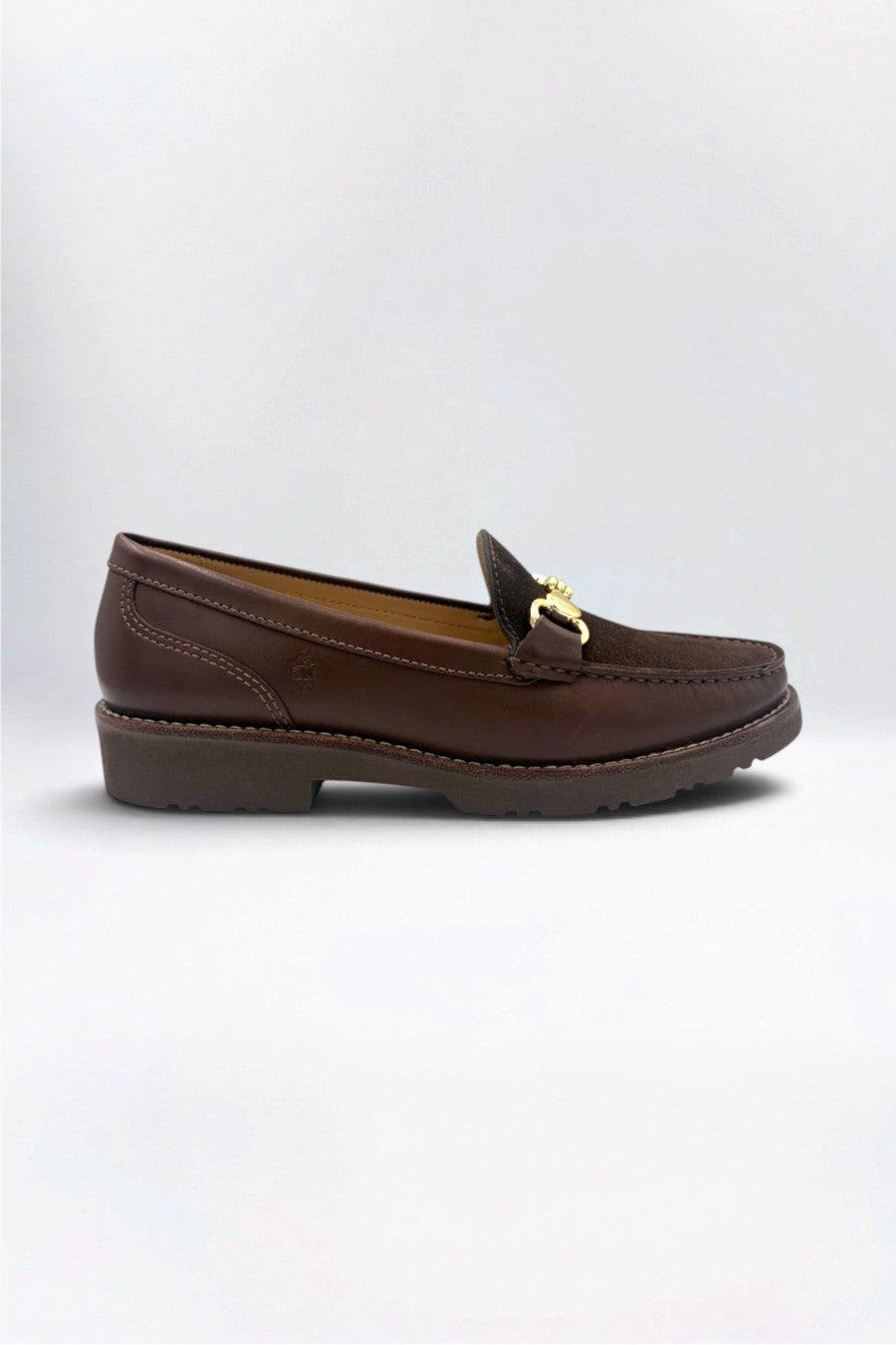 Ella Classic Chocolate Leather & Suede Snaffle Loafer