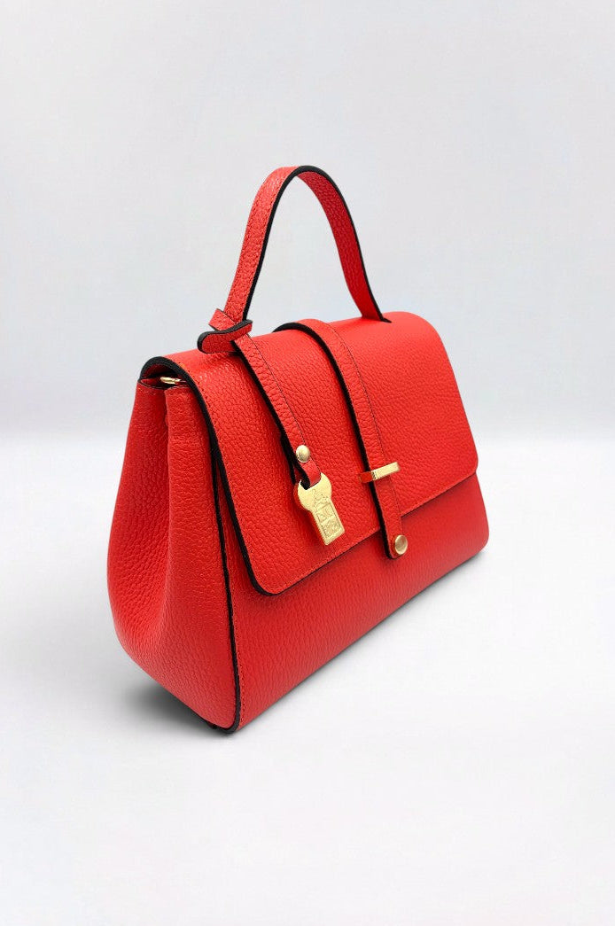 Liza Italian Leather Hot Coral