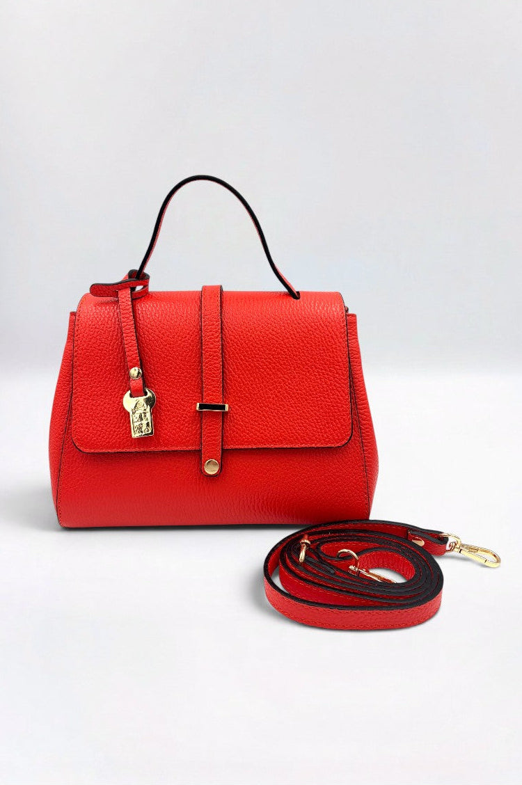 Liza Italian Leather Hot Coral