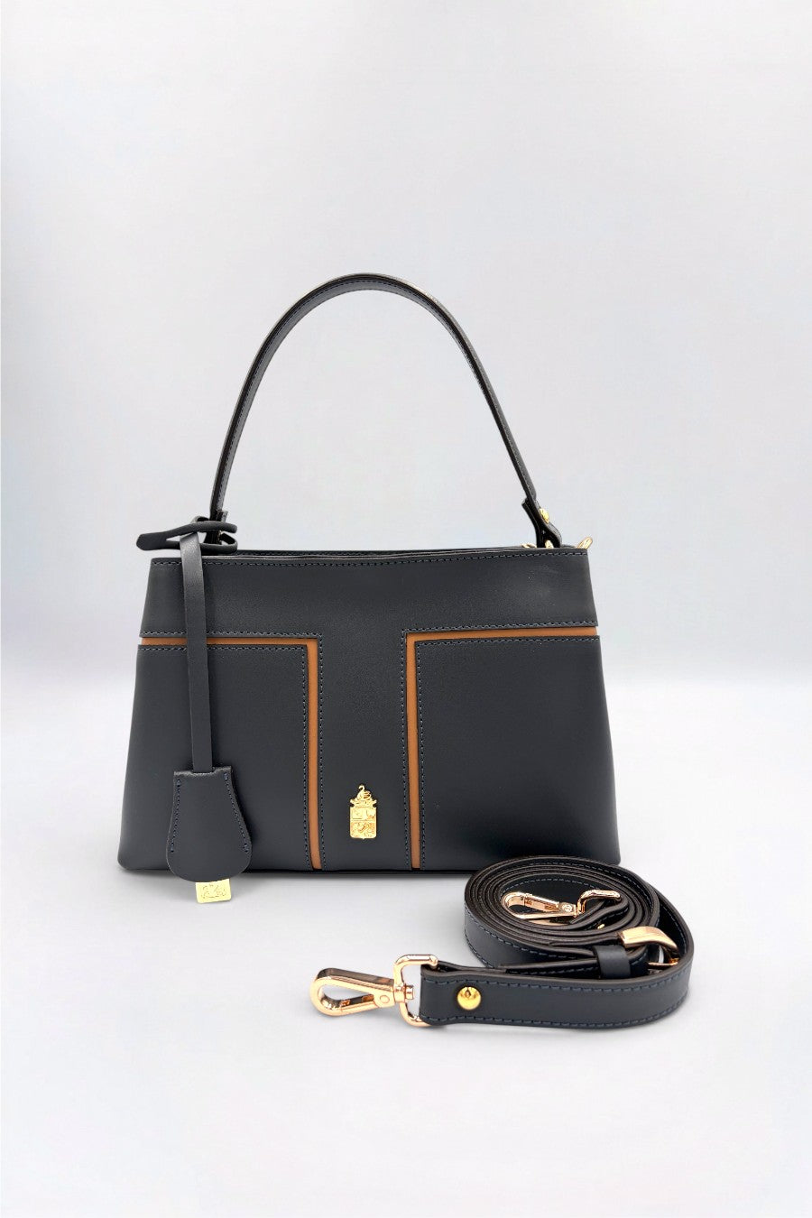 Gio Italian Leather Rich Navy/Tan