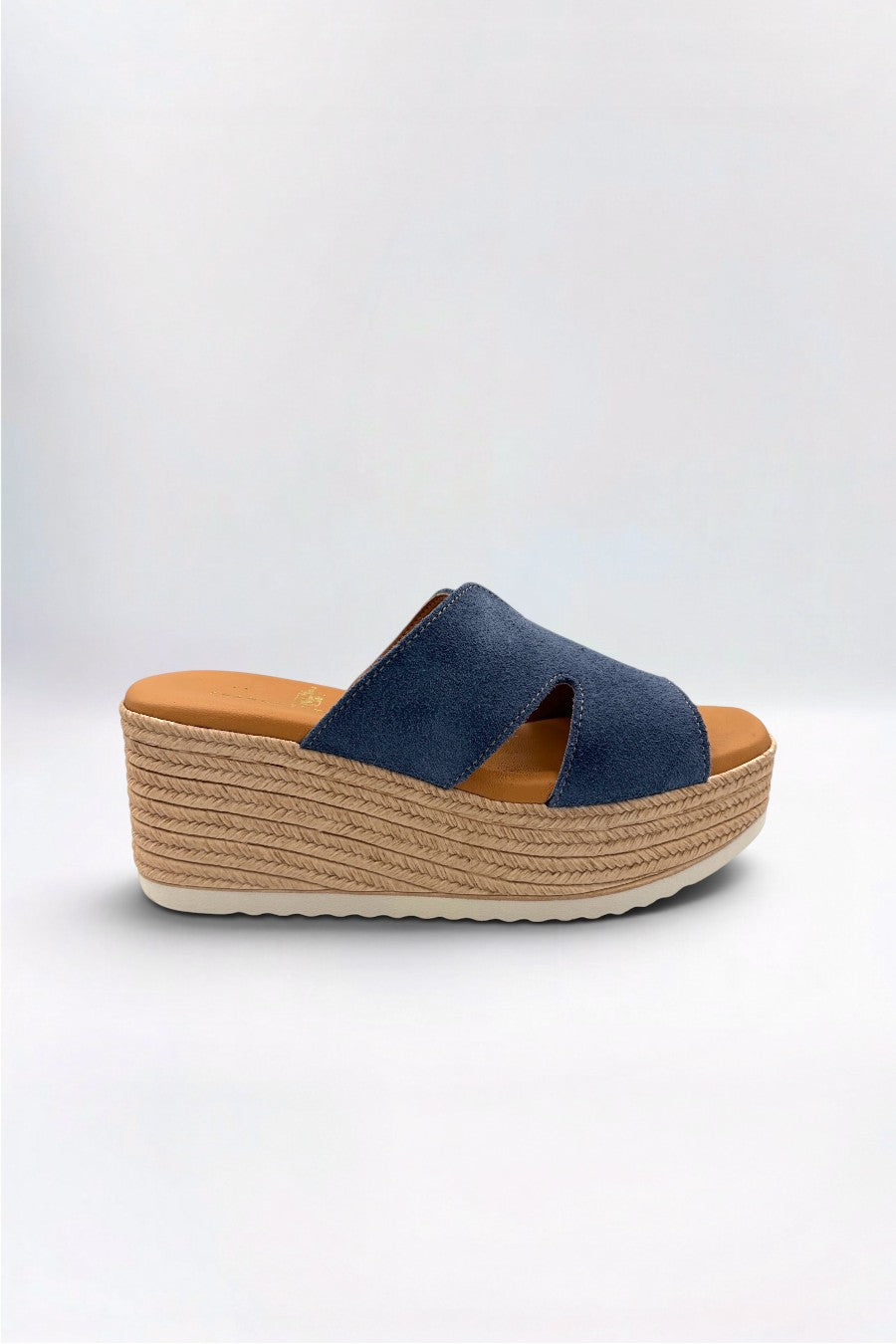 Doya Wedge Denim Blue Suede