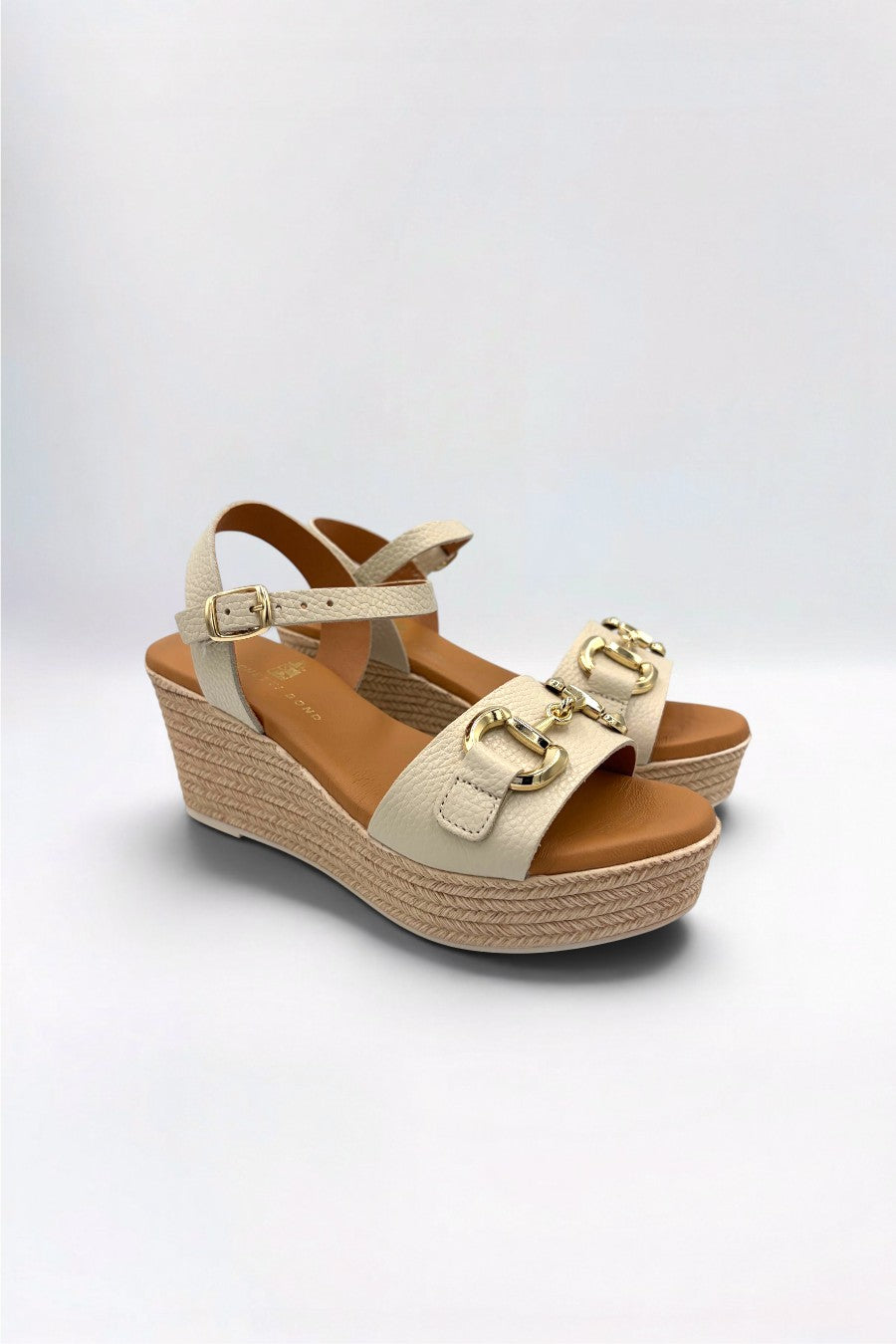 Charlie Wedge Sandal Soft Cream Leather