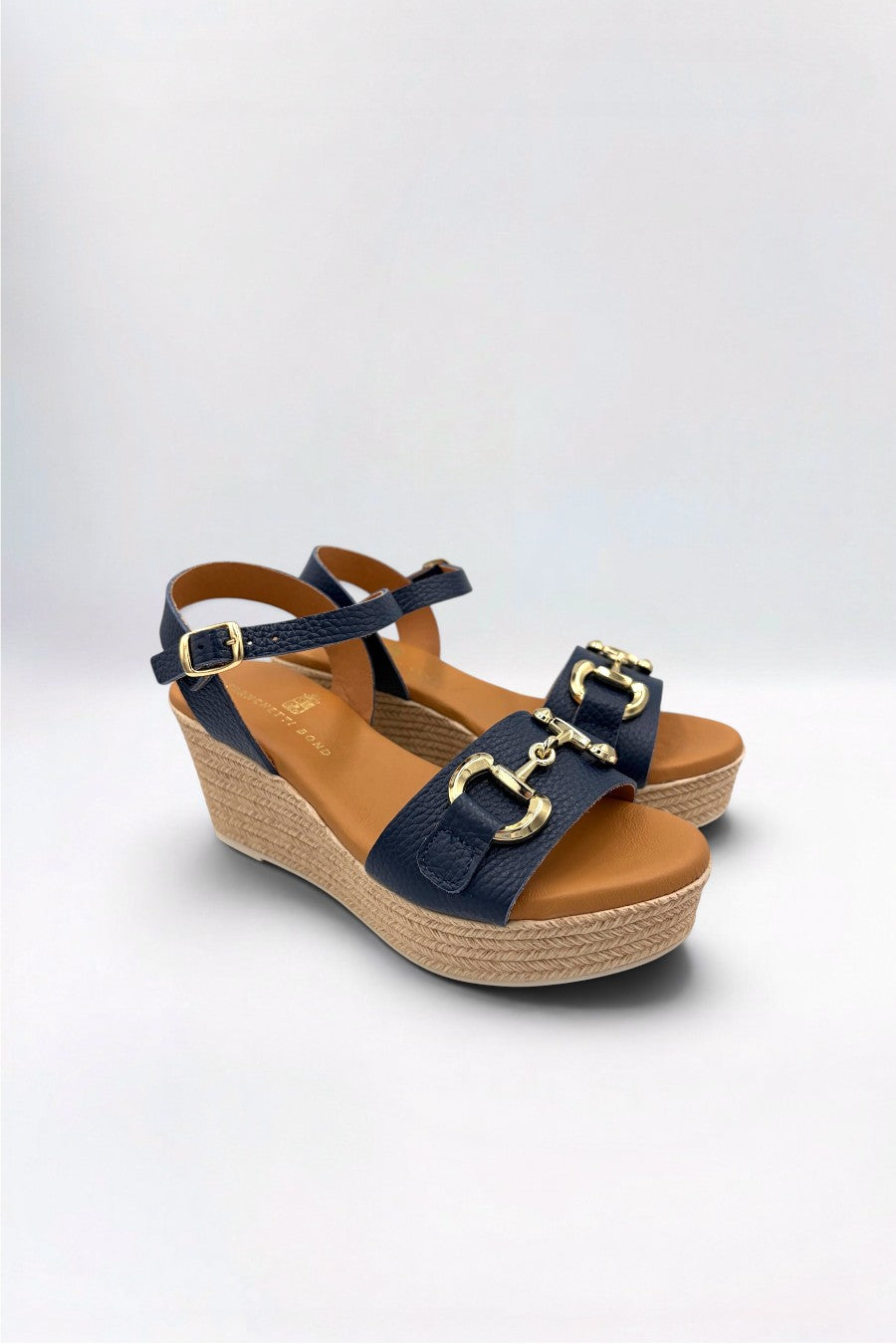 Charlie Wedge Sandal Rich Navy Leather