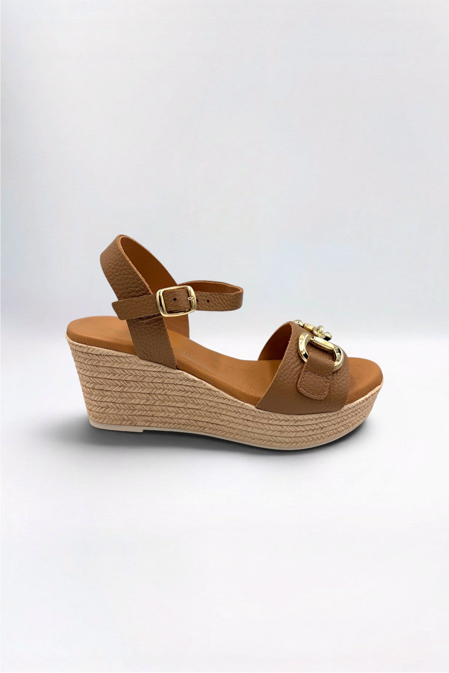 Charlie Wedge Sandal Timeless Taupe Leather