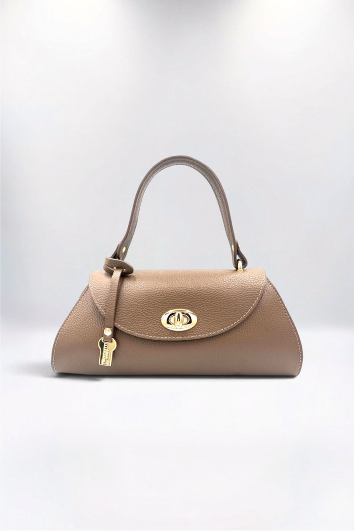 Maggie Italian Leather Winter Taupe