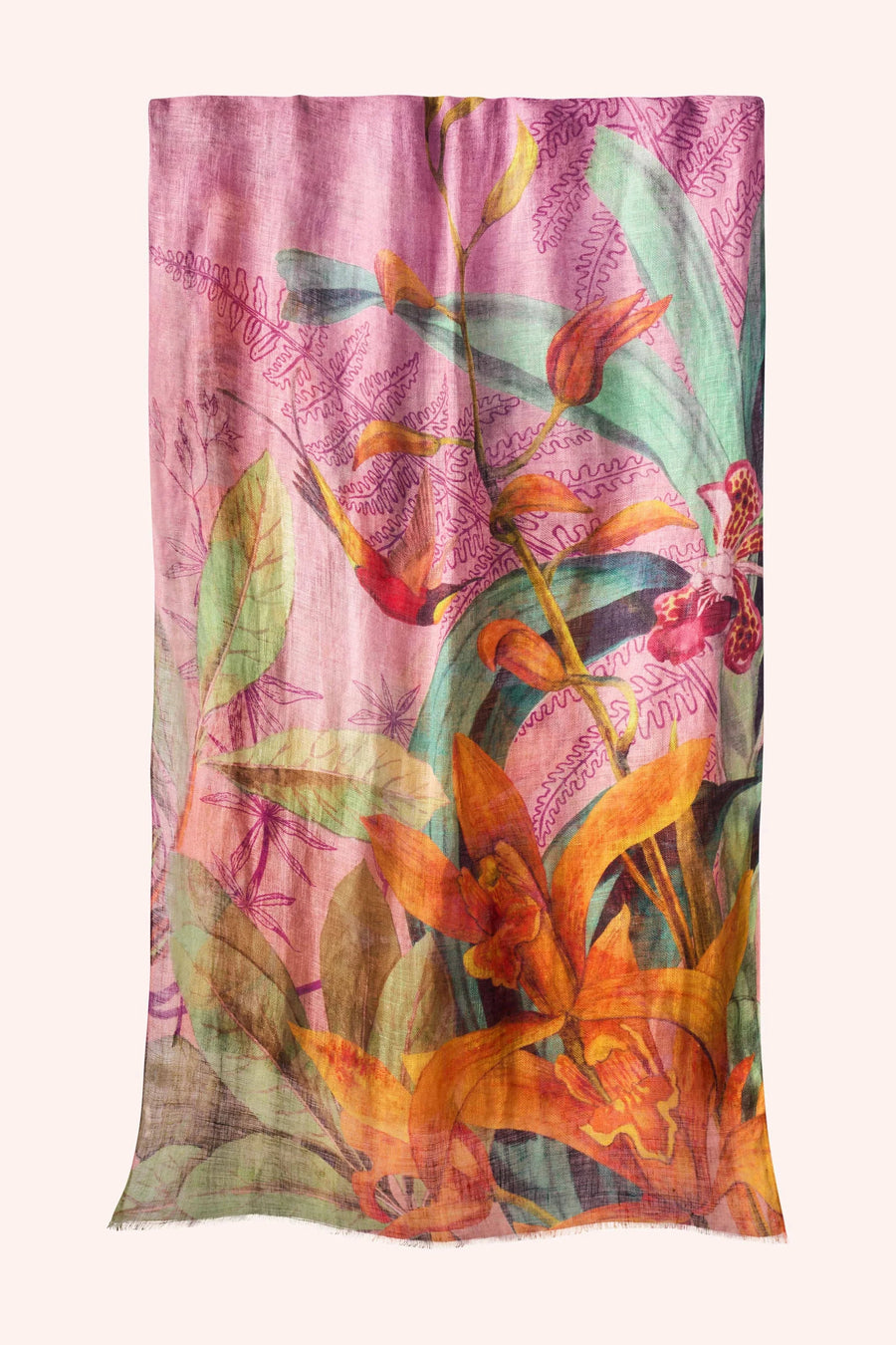 Botany Bliss Lavender Linen/Cotton Scarf