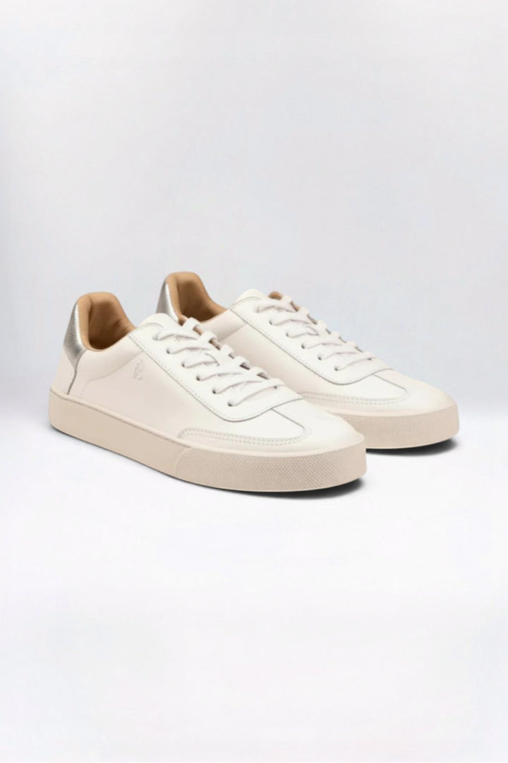 Phillipa Trainer White & Silver Leather