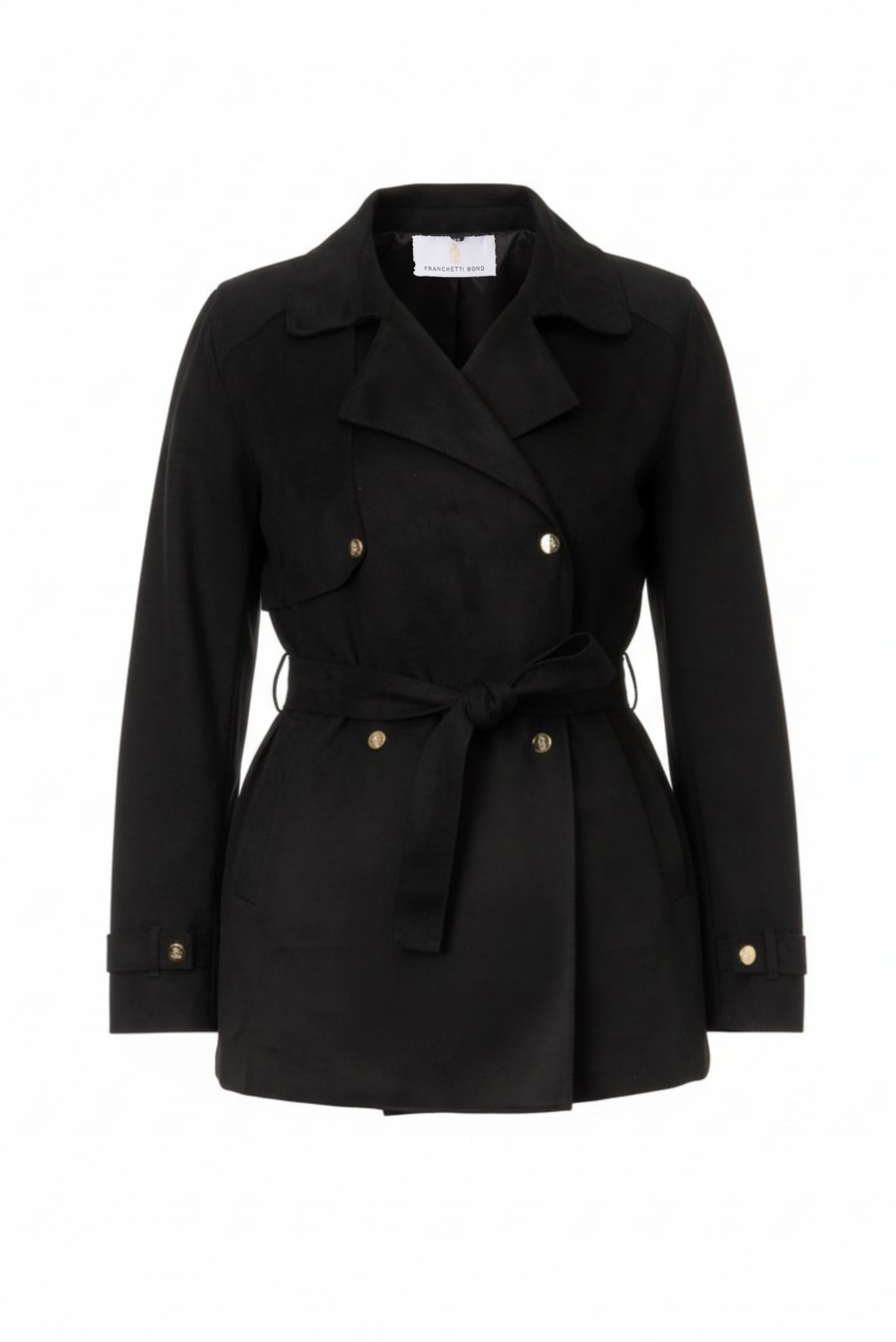 Matilde Black Suedette Trench Jacket