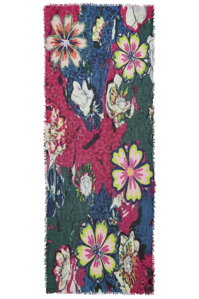 Retro  Bloom Wool Scarf
