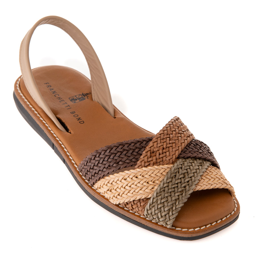 Ronnie Woven Summer Sandal-Multi Browns