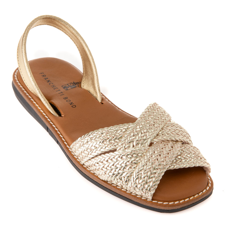 Ronnie Woven Summer Sandal-Metallic Gold