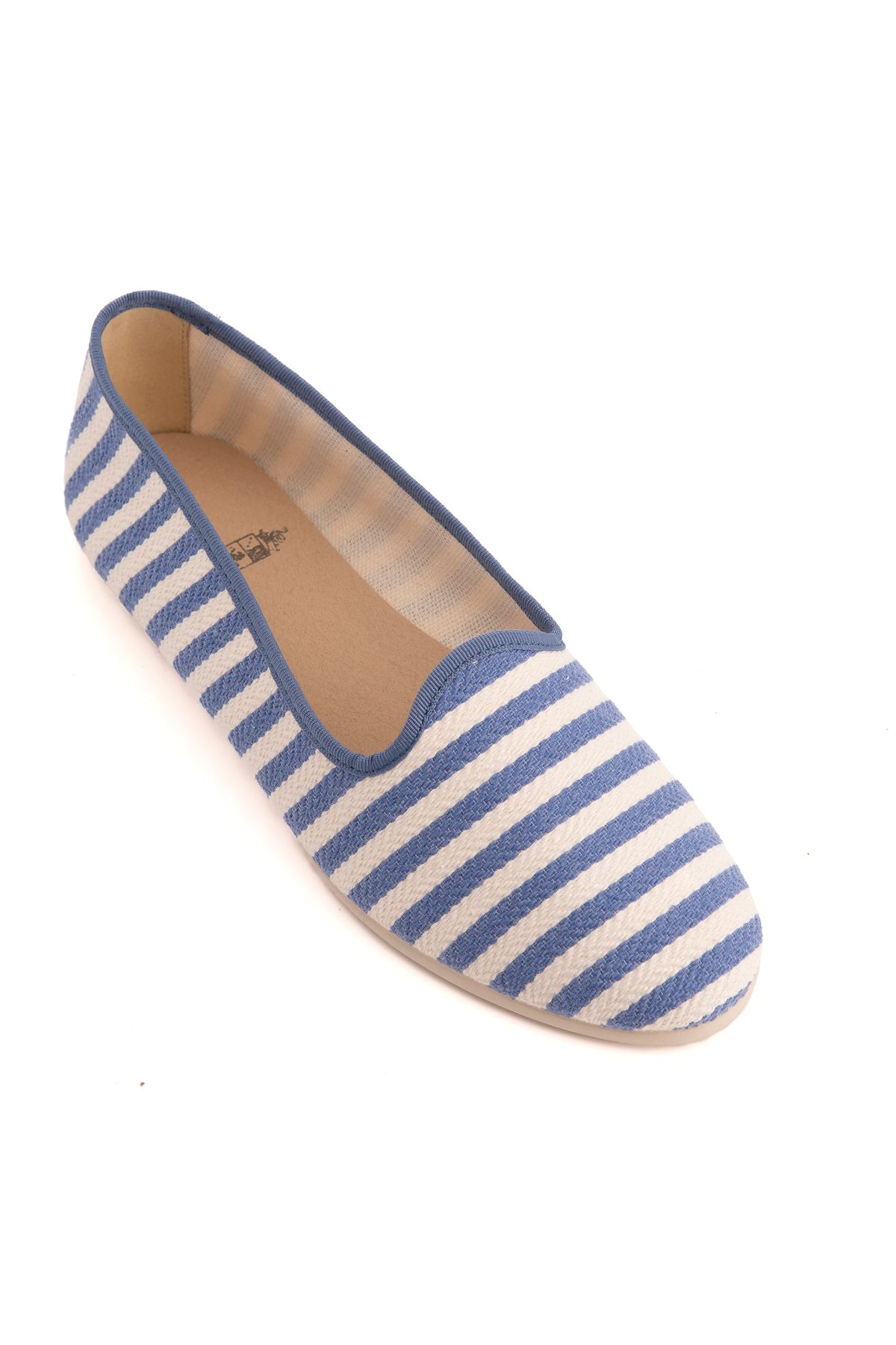 Frida Navy Striped Slipper