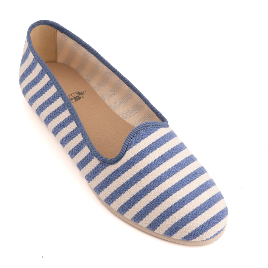 Frida Navy Striped Slipper