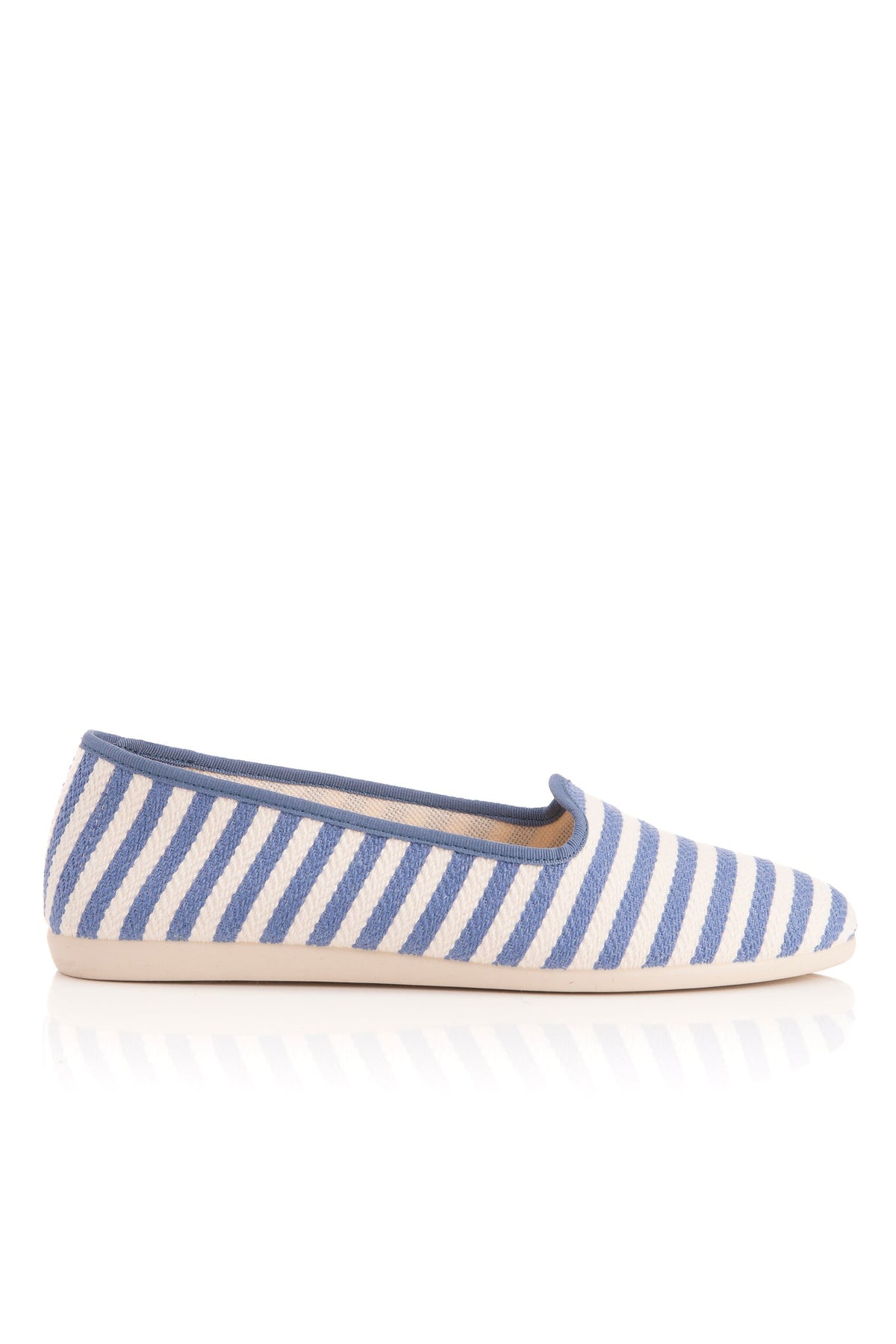 Frida Navy Striped Slipper
