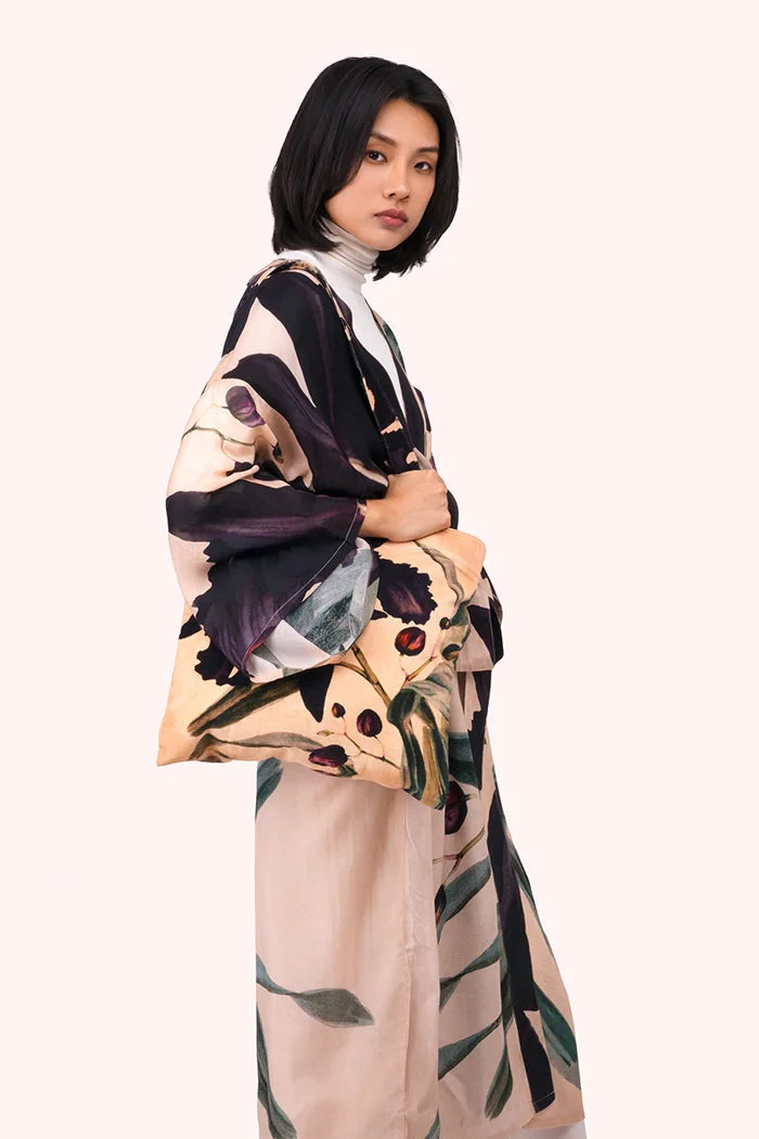 Midnight Orchid Velvet Tote Bag