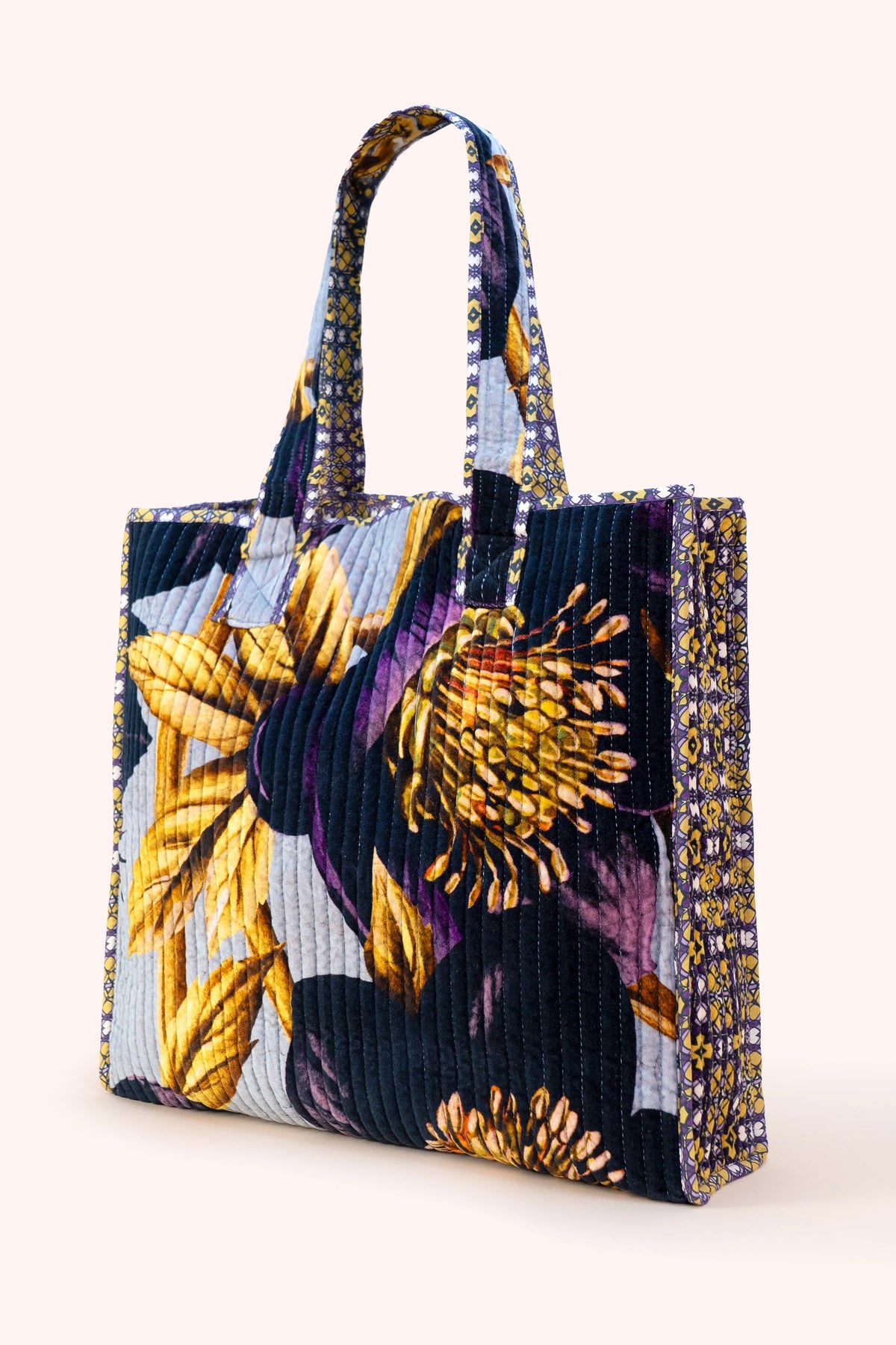 Hellebore Large Quilted Velvet Tote Bag