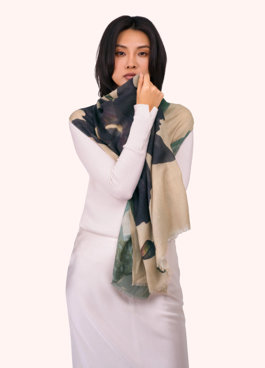 Midnight Orchid Wool Mix Scarf
