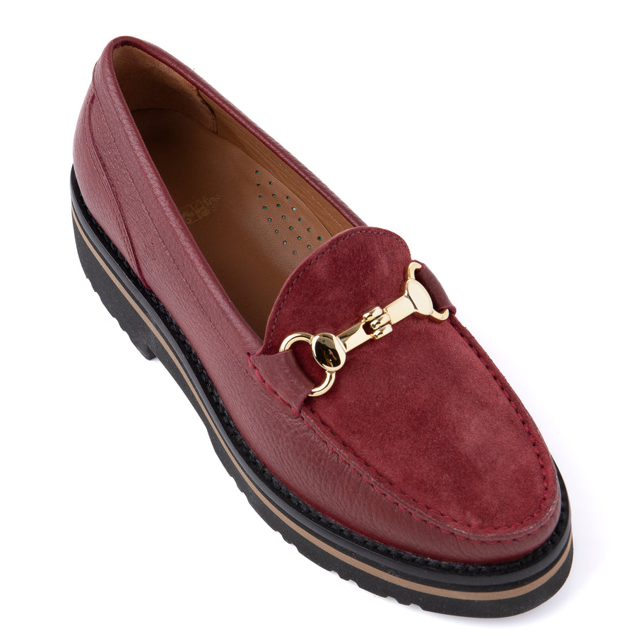 Ella Burgundy Suede Top Chunky Loafer