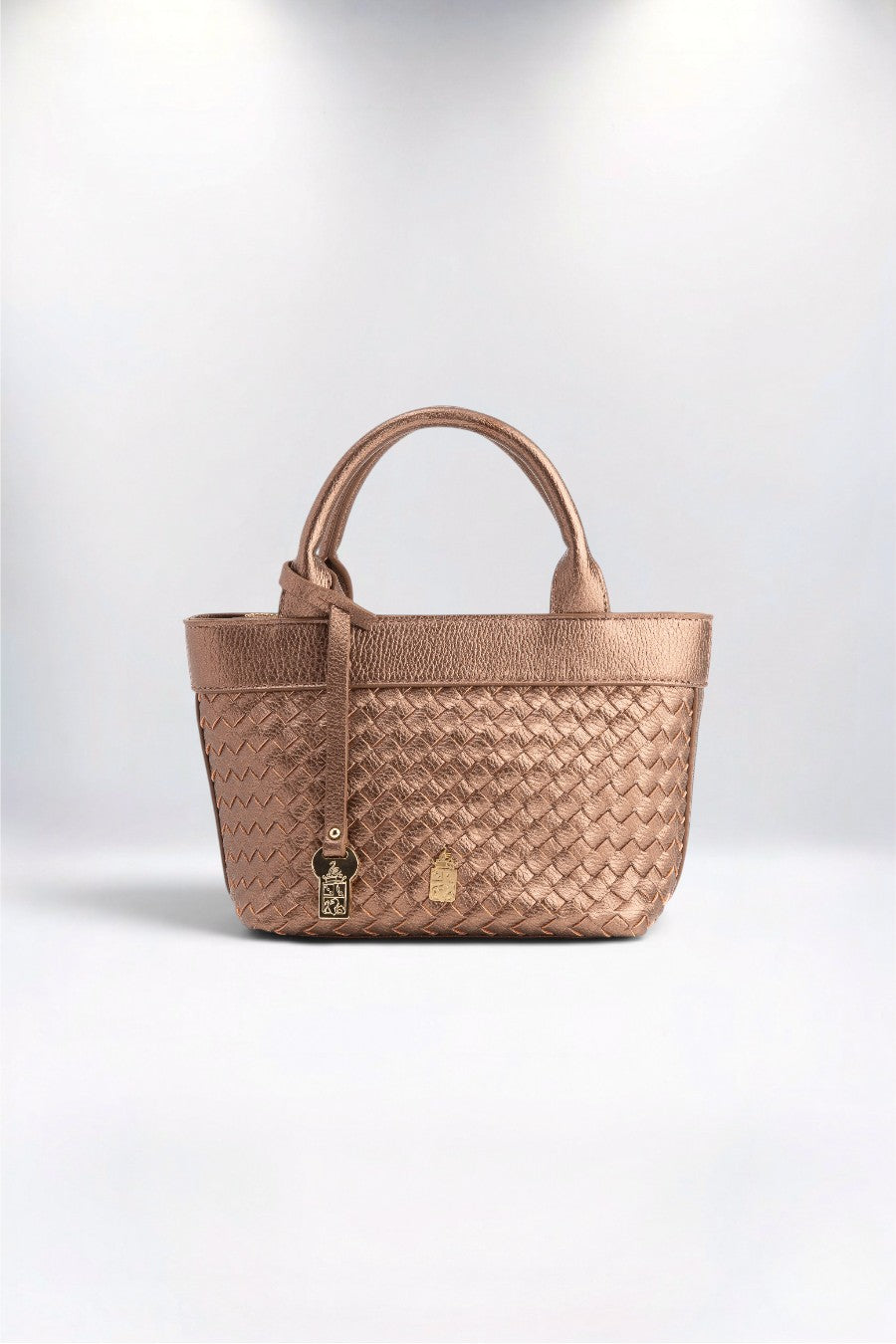 Susie Bronze Small Woven Tote Bag