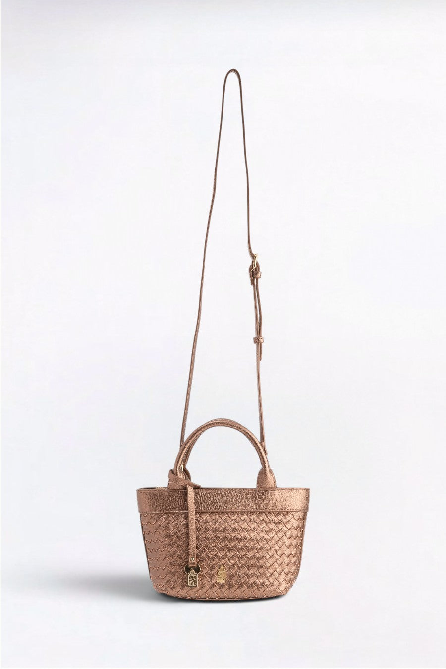Susie Bronze Small Woven Tote Bag