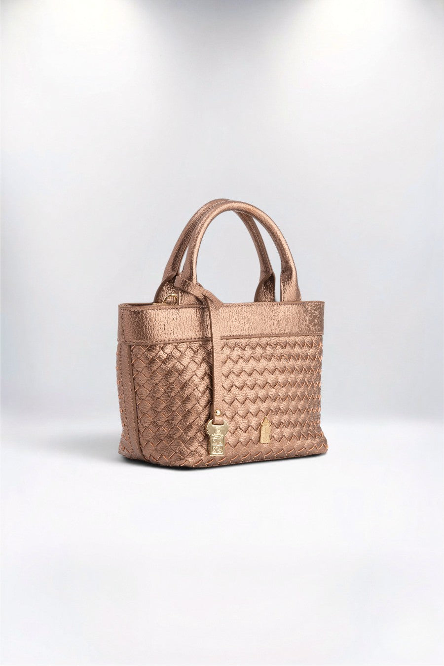 Susie Bronze Small Woven Tote Bag