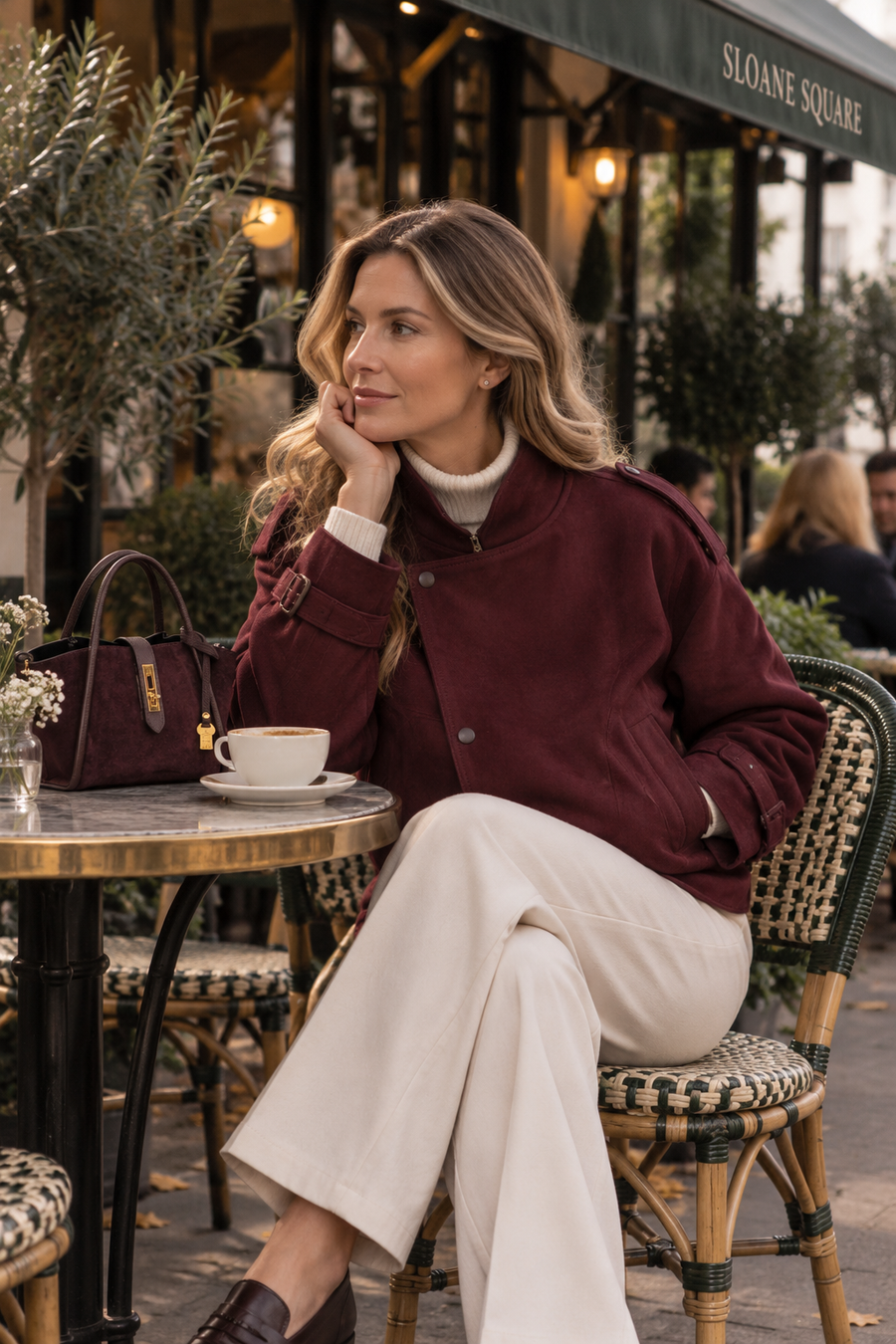 Julia Burgundy Suedette Cross Over Jacket