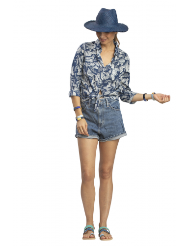 Navy Butterfly Print Shirt