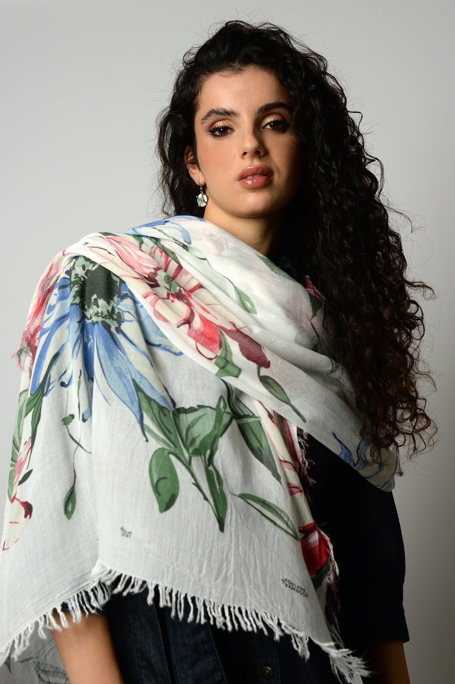 De Nittis Bamboo Scarf Bianco Ottico