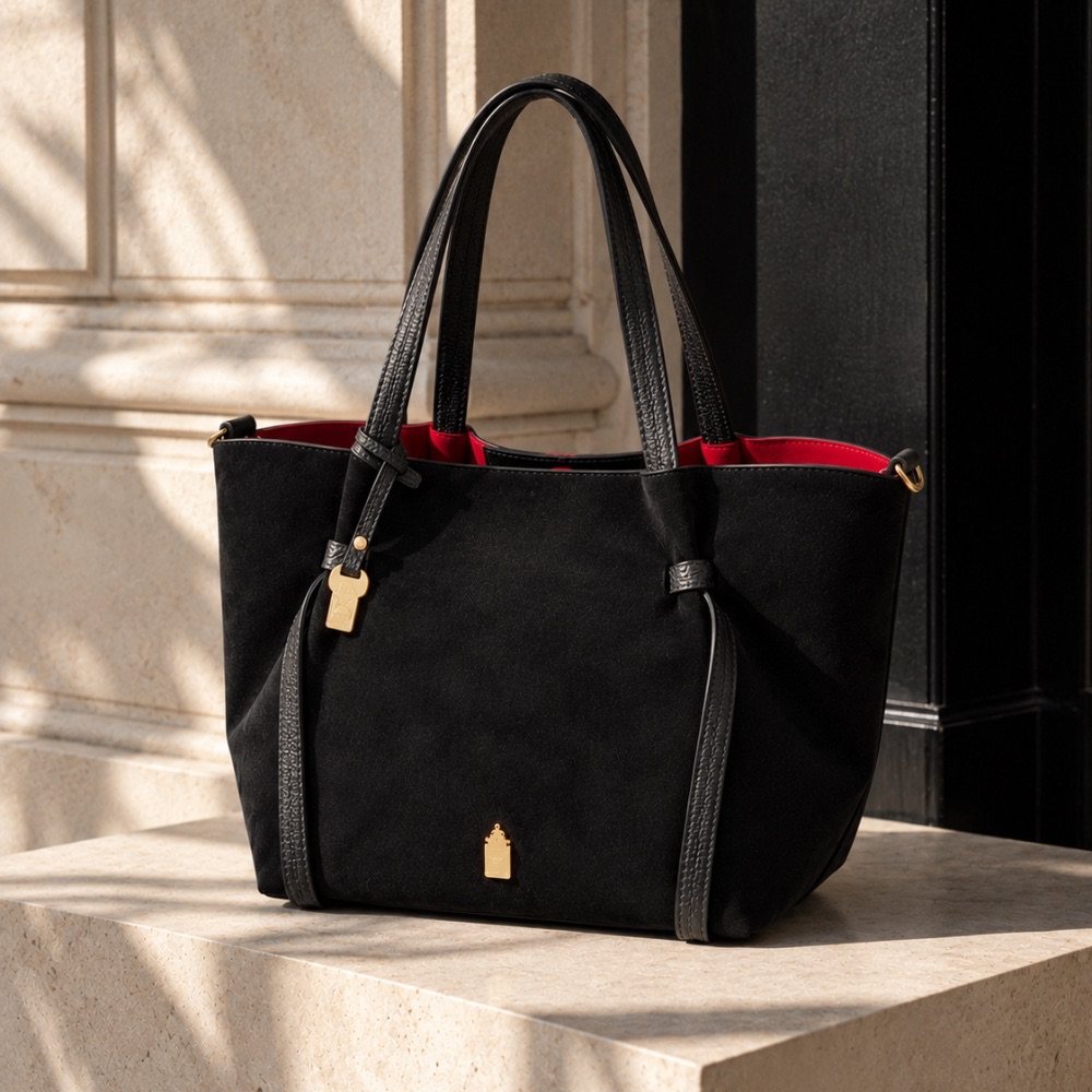 Simona in Midnight Black, three-quarter view