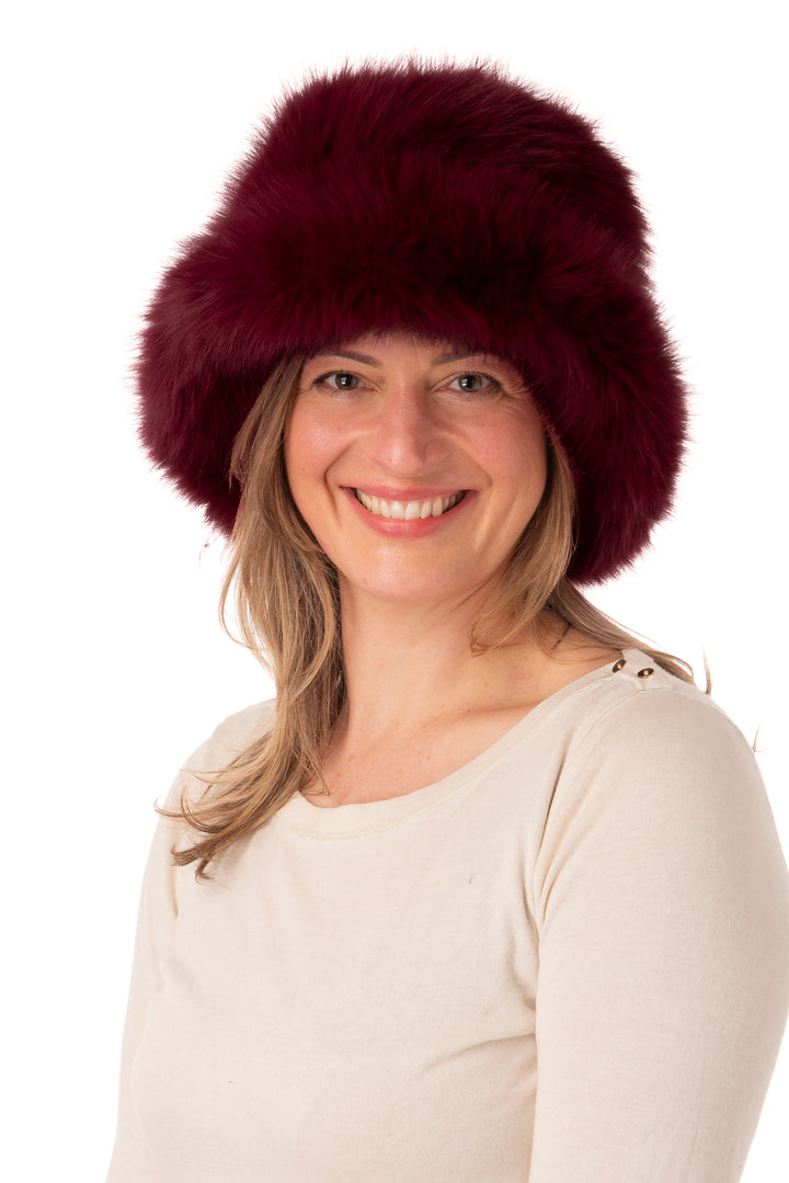 Felicita Burgundy Faux Fur Paddington Hat
