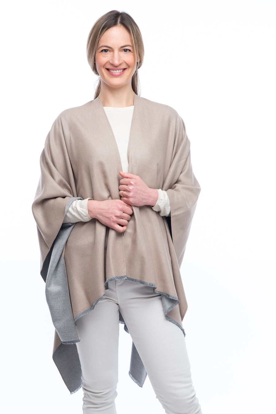 Clara Light Mocha/Beige Reversible Wrap