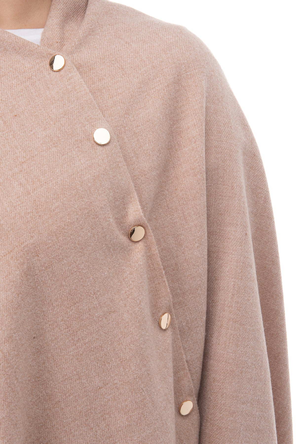 Gisella Light Mocha Button Poncho