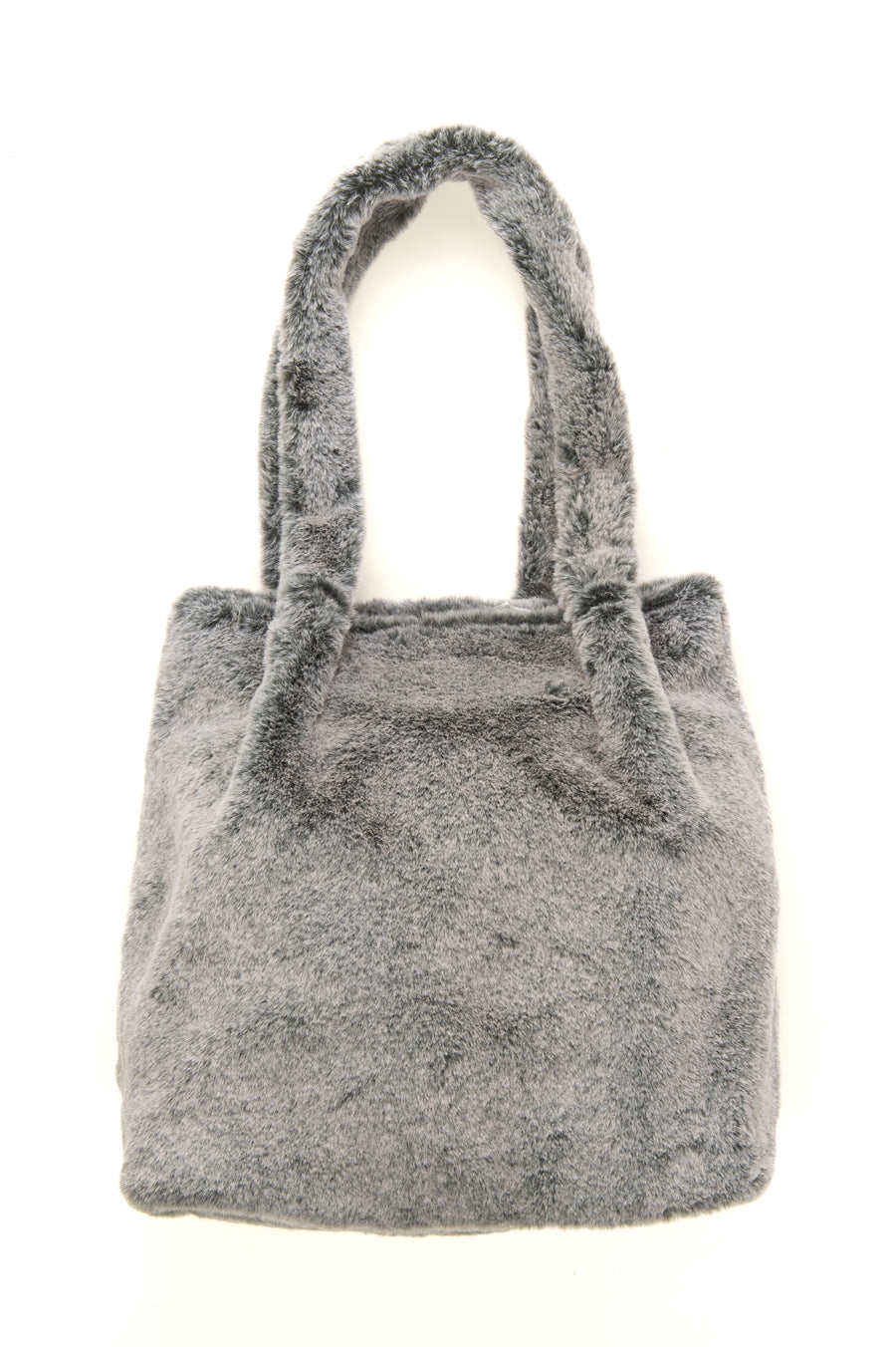 Francesca Grey Fleck Faux Fur Tote