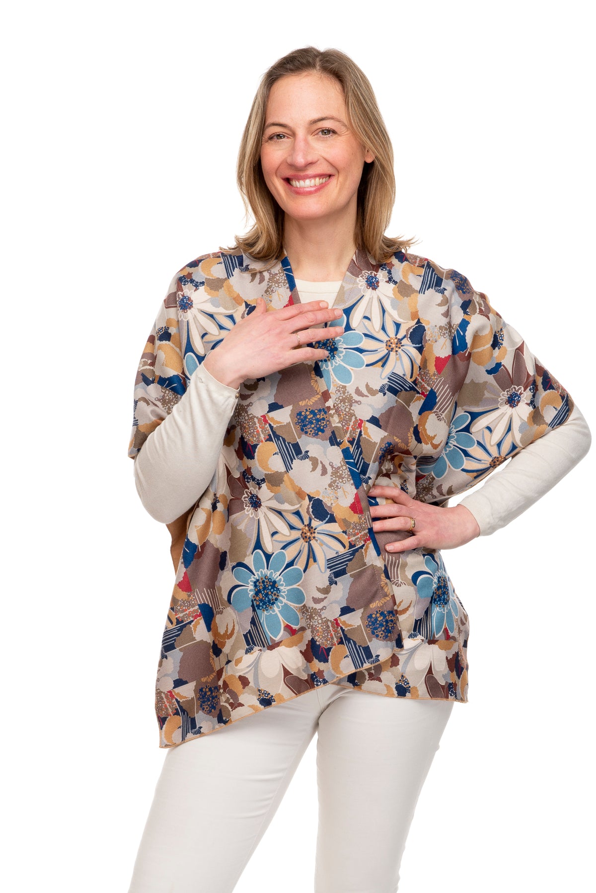 Angelica Mocha & Blue Floral Jacket
