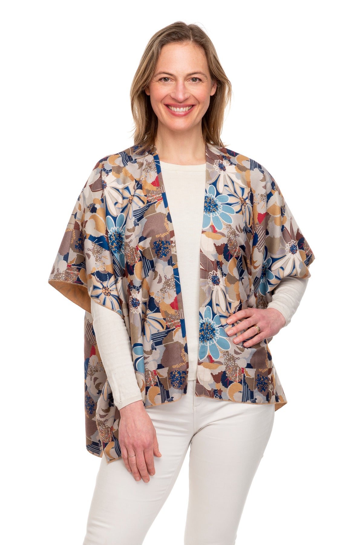 Angelica Mocha & Blue Floral Jacket