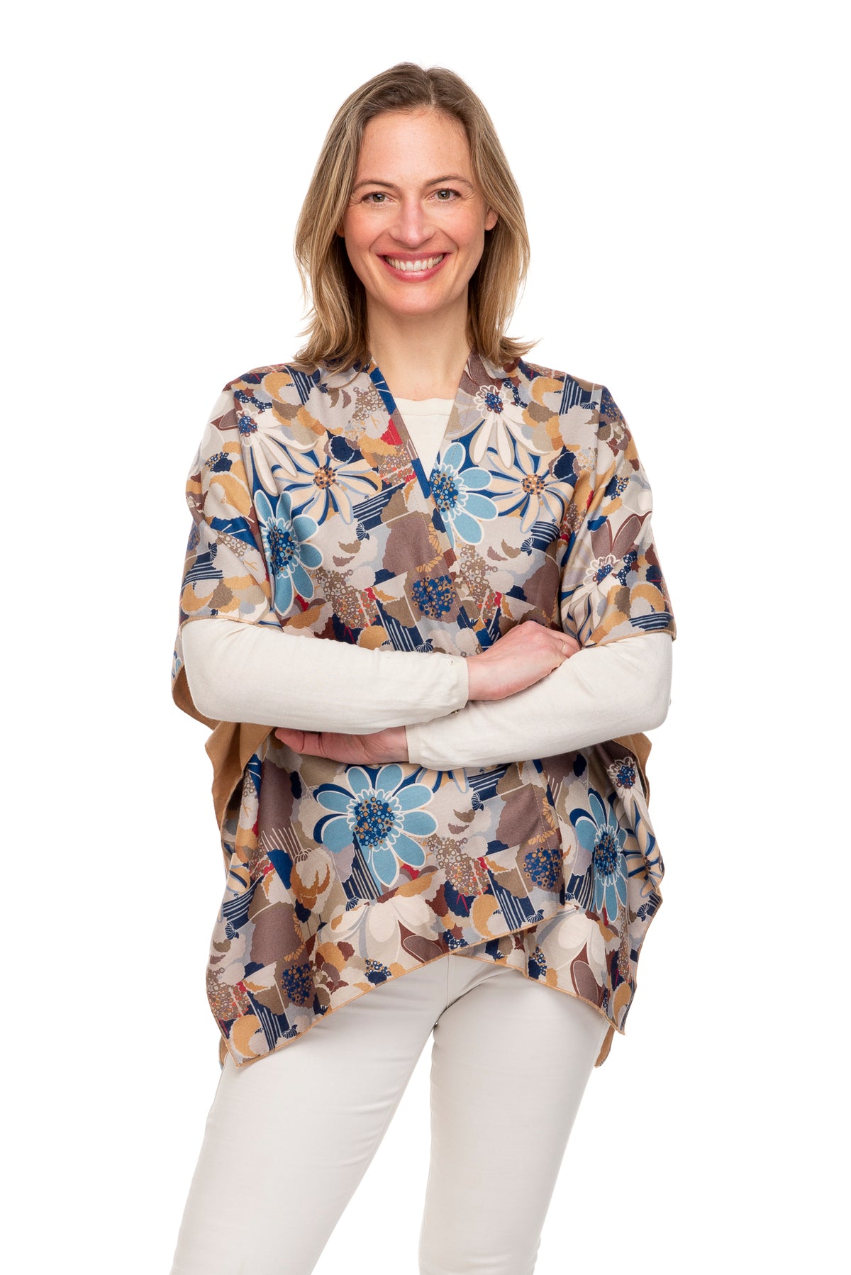 Angelica Mocha & Blue Floral Jacket