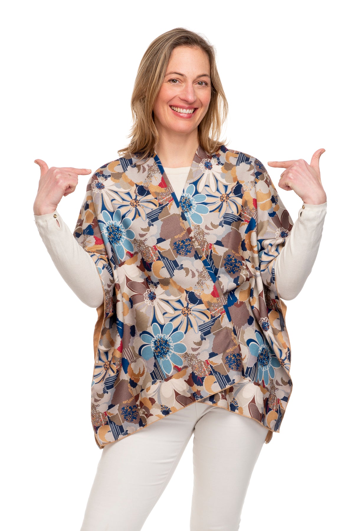 Angelica Mocha & Blue Floral Jacket