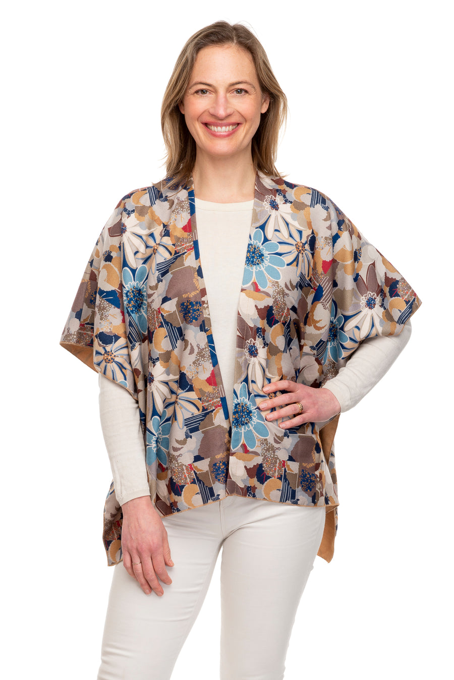 Angelica Mocha & Blue Floral Jacket