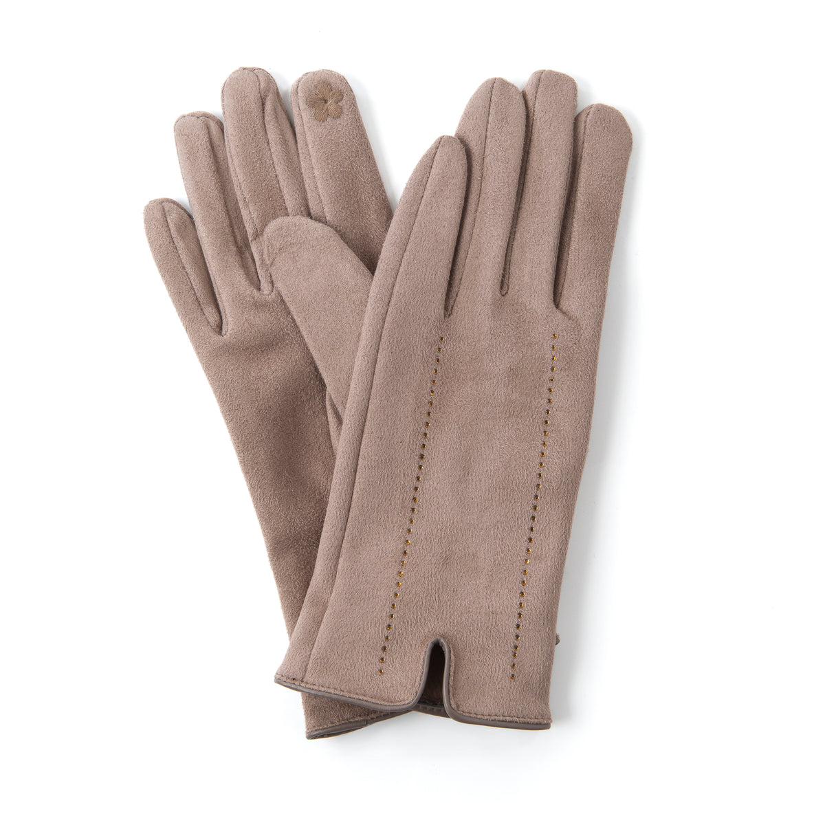 Giotta Mocha Suede and Diamante Glove