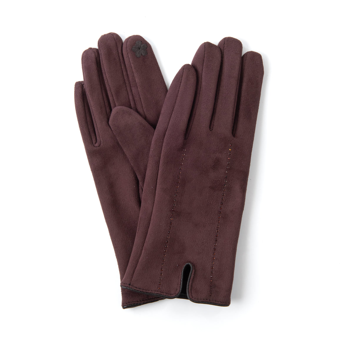 Giotta Plum Suede and Diamante Glove