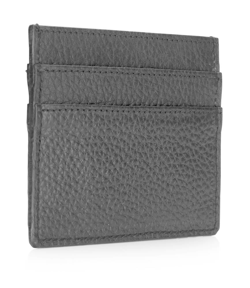 Mila Grey Leather Card Holder