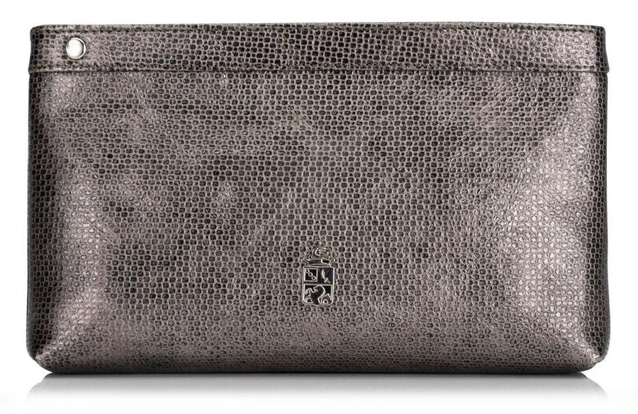 Vera Metallic Pewter  Clutch Bag