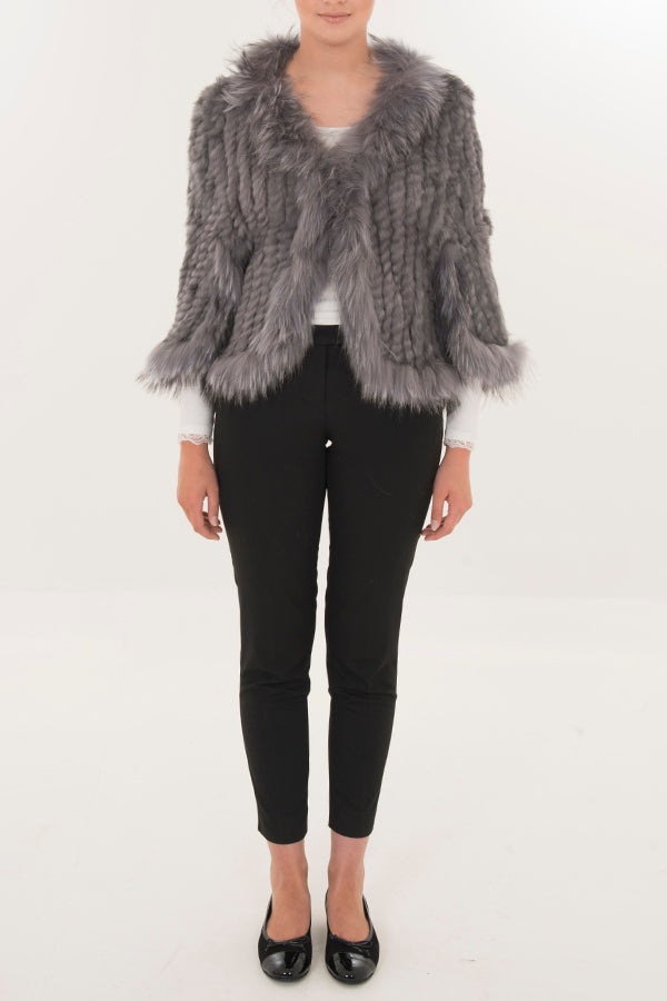 Jacqui Grey Fur Jacket